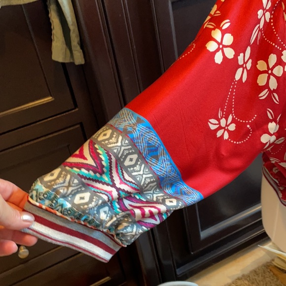 Johnny Was Silk Reversible Bomber Jacket - Picture 9 of 11